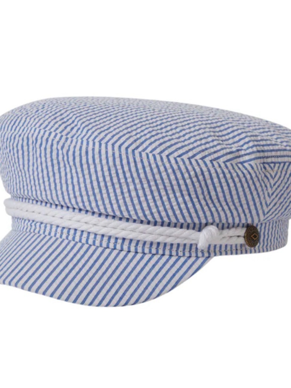 Brixton Blue and White Striped Fiddler Cap